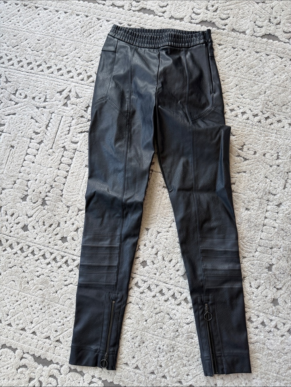 adidas Women's Black Faux Leather Moto Leggings